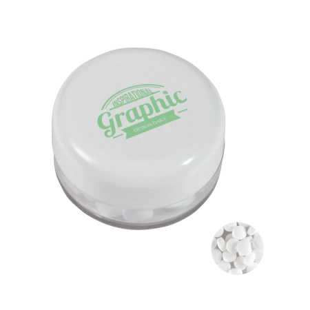 Rond potje met mints lichtblauw onbedrukt 10055