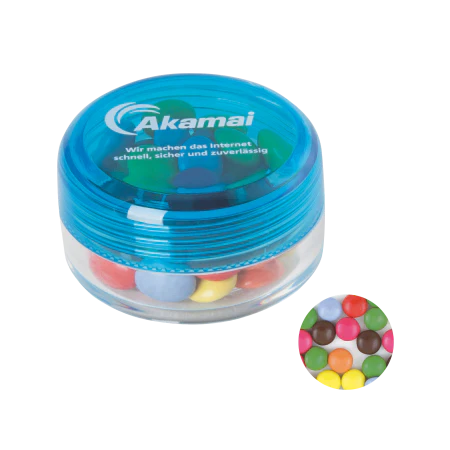 Rond potje met choco carletties donkerblauw 3 kleuren 10024