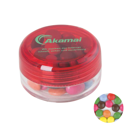 Rond potje met choco carletties lichtblauw 2 kleuren 10029
