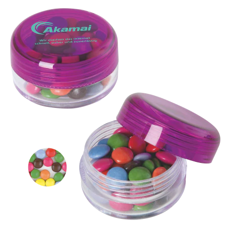 Rond potje met choco carletties lichtblauw 3 kleuren 10030