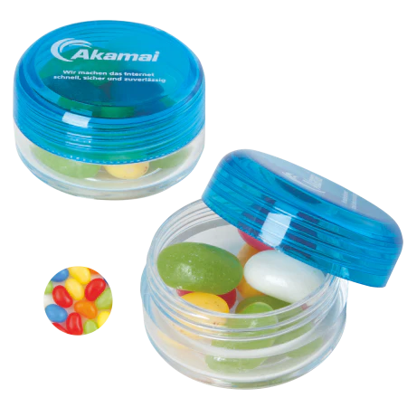 Rond potje met jelly beans donkerblauw 3 kleuren 10036