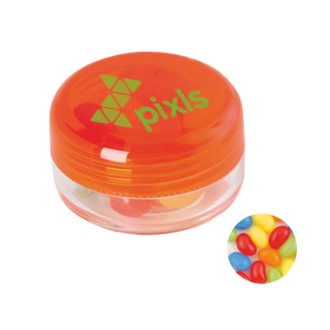 Rond potje met jelly beans lichtblauw 1 kleur 10039