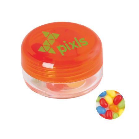 Rond potje met jelly beans lichtblauw 1 kleur 10039