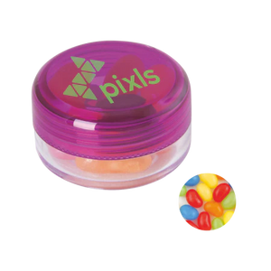 Rond potje met jelly beans lichtblauw 3 kleuren 10041