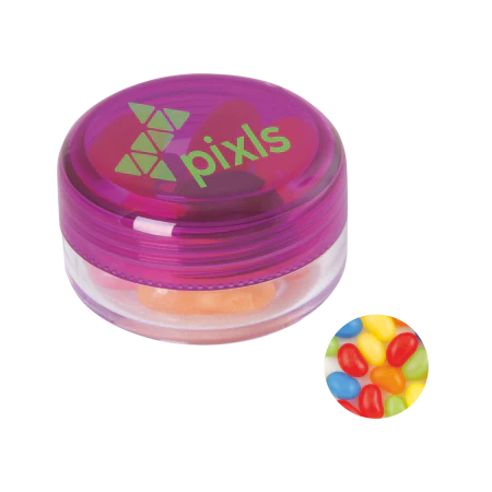 Rond potje met jelly beans lichtblauw 3 kleuren 10041