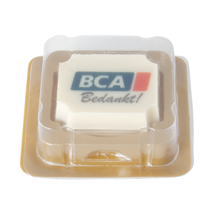 Bonbon witte chocolade met hazelnoot praline bedrukken