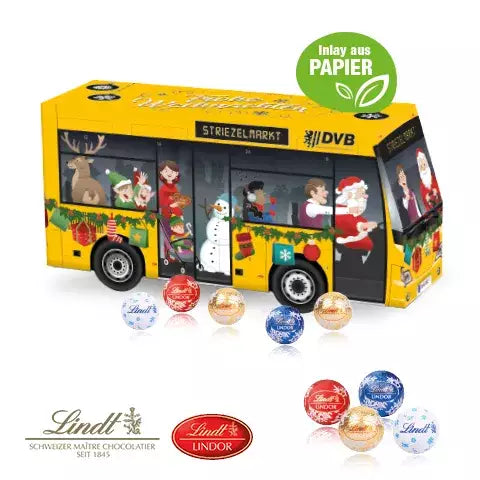 3D Adventskalender Bus Lindt chocolade sample