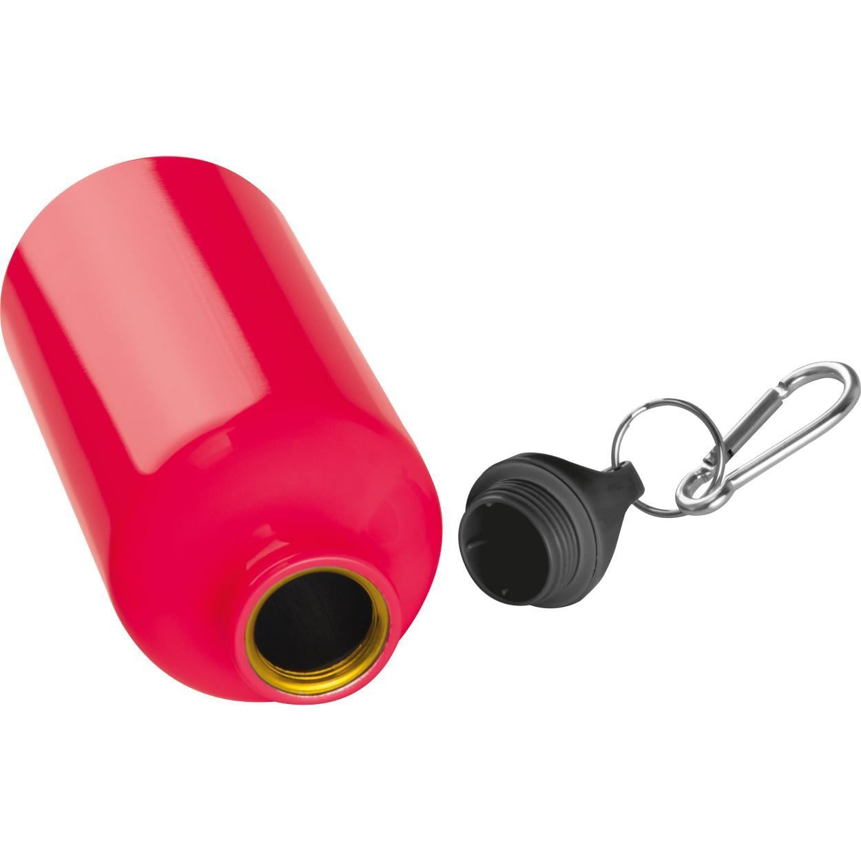 Metalen drinkfles met karabijnhaak geel Graveren 7874