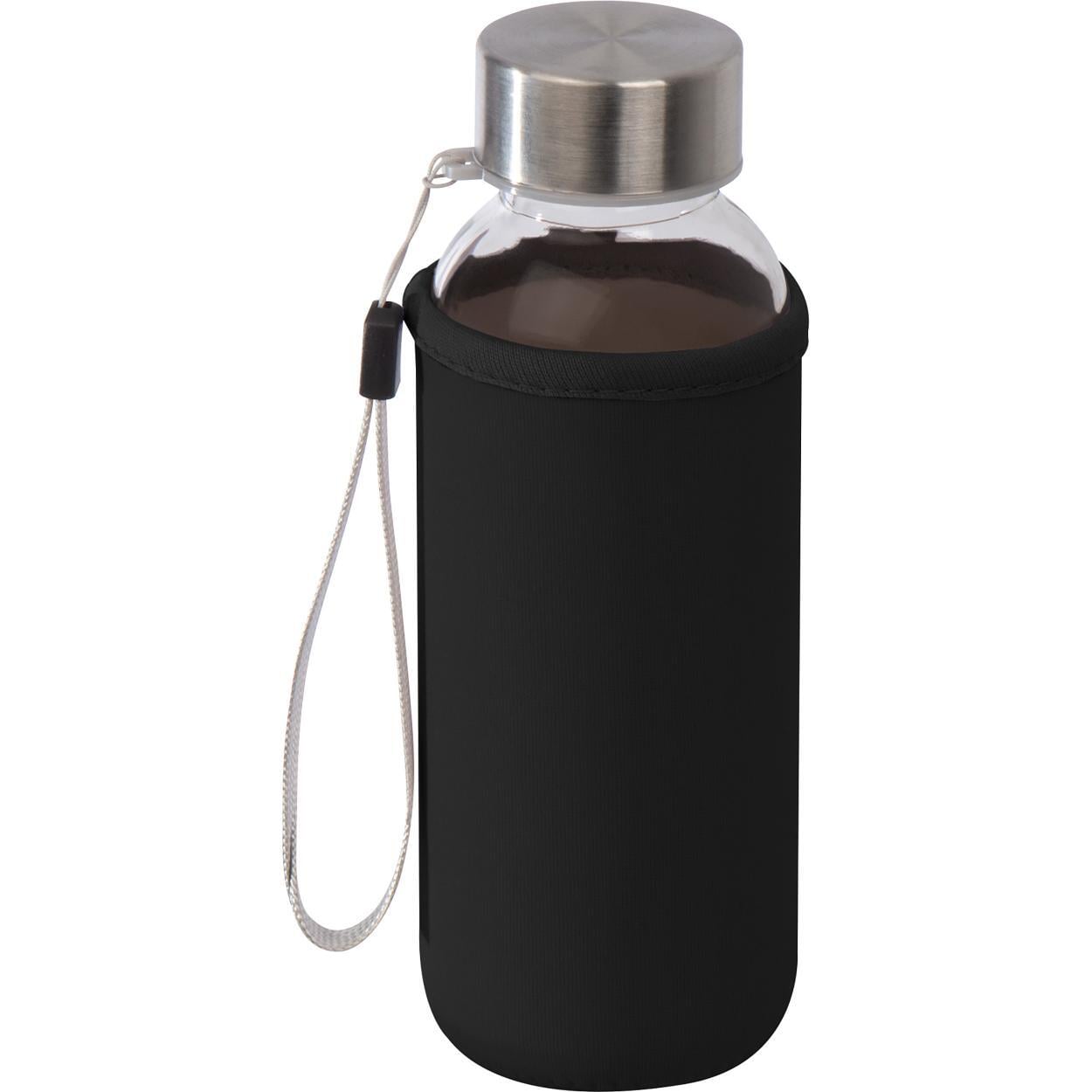 Drinkfles van glas met neopreen hoesje bedrukken