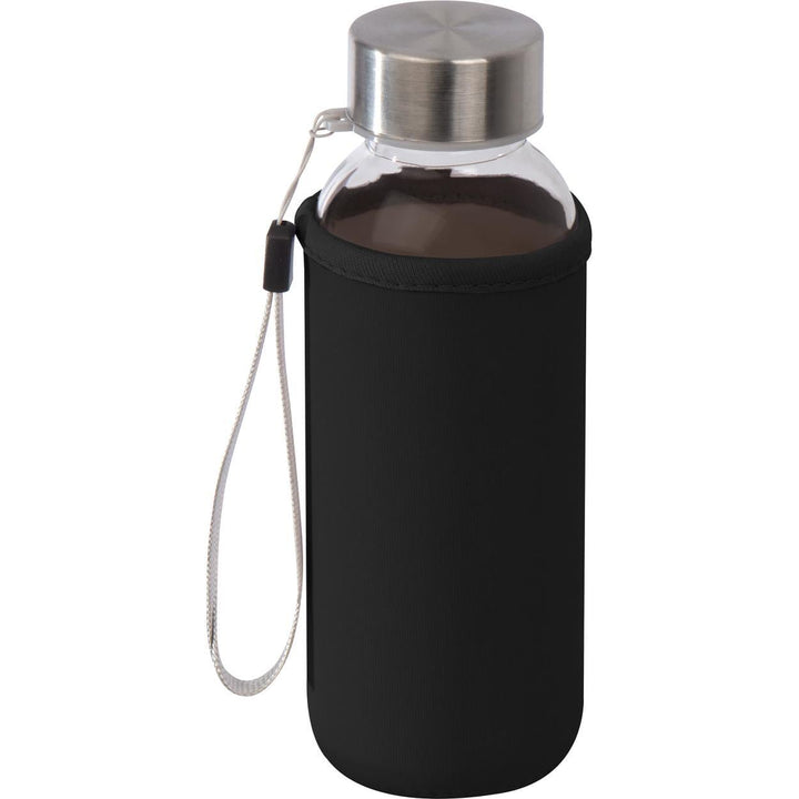 Drinkfles van glas met neopreen hoesje bedrukken