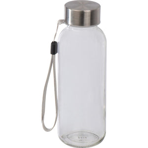 Drinkfles van glas met neopreen hoesje wit 1 kleur 3152
