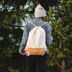 Gymbag van katoen en jute 4709