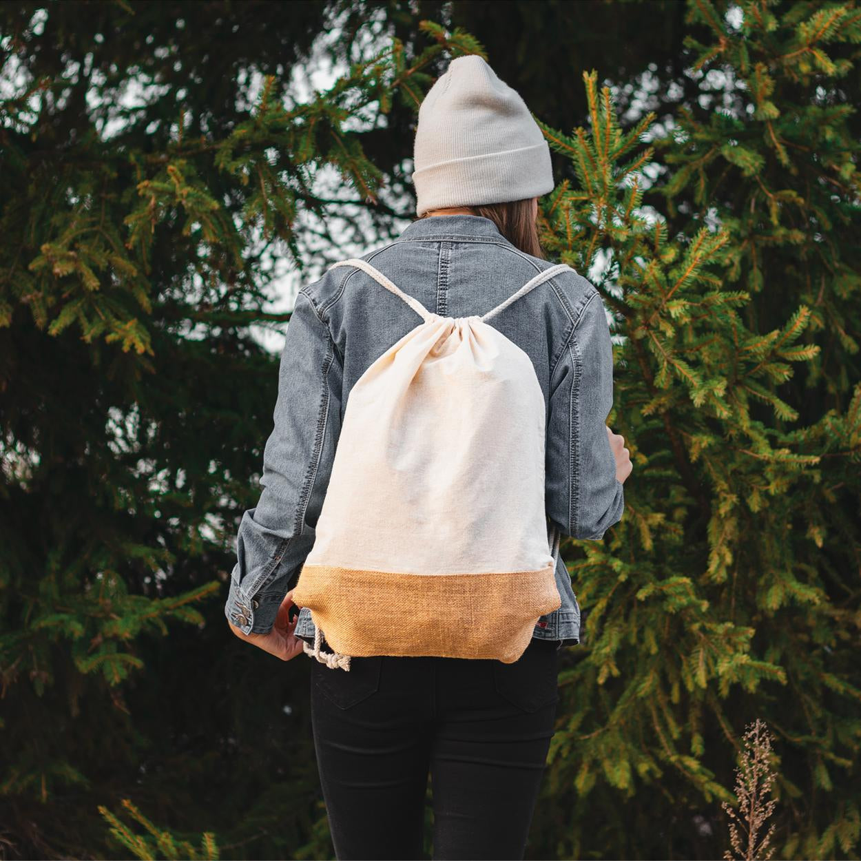 Gymbag van katoen en jute 4709
