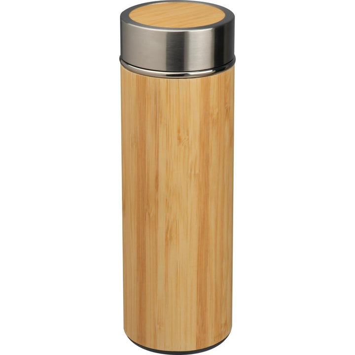 Drinkbeker RVS met bamboelook bedrukken
