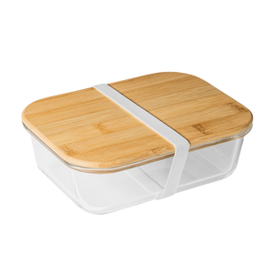 SAMBAL glazen lunchbox  met bamboe deksel bedrukken