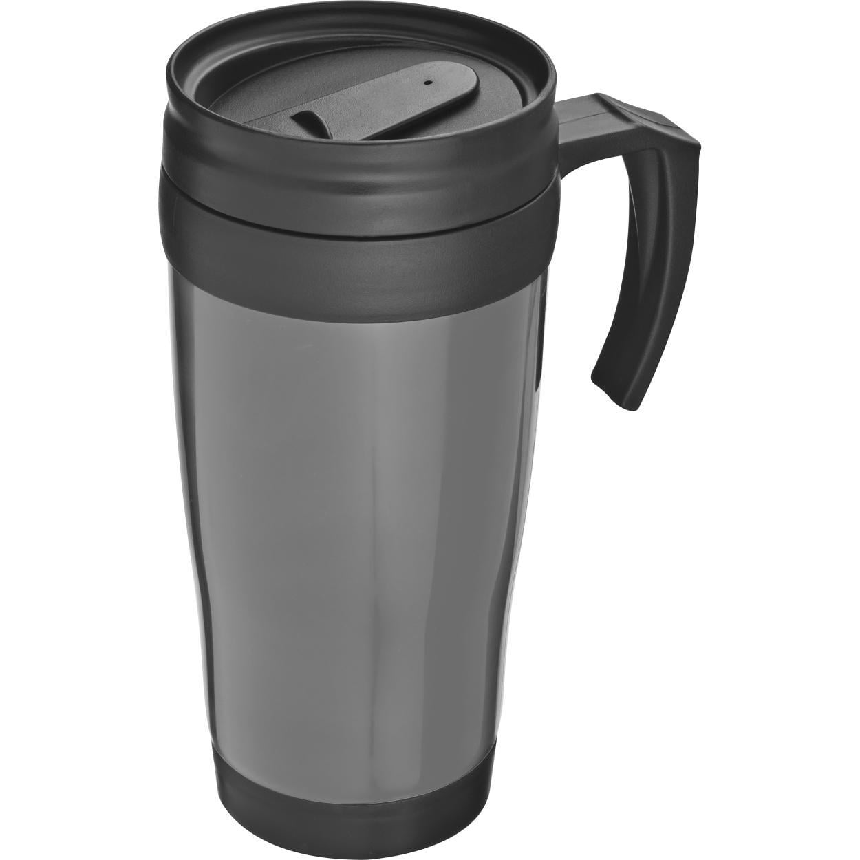 Kunststof drinkbeker met afsluitbare deksel- 0,4L grijs 1 kleur 6805