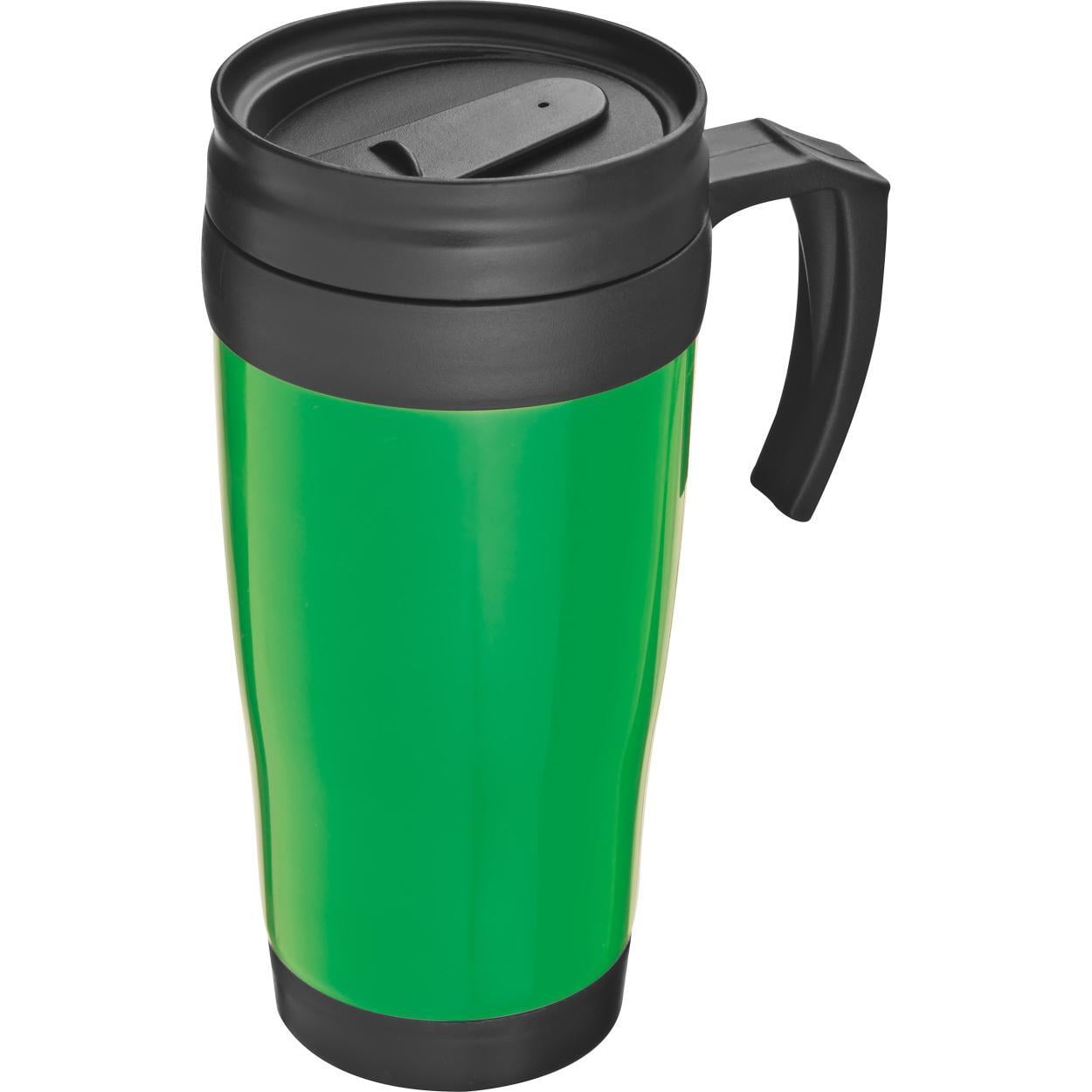 Kunststof drinkbeker met afsluitbare deksel- 0,4L groen 1 kleur 6806