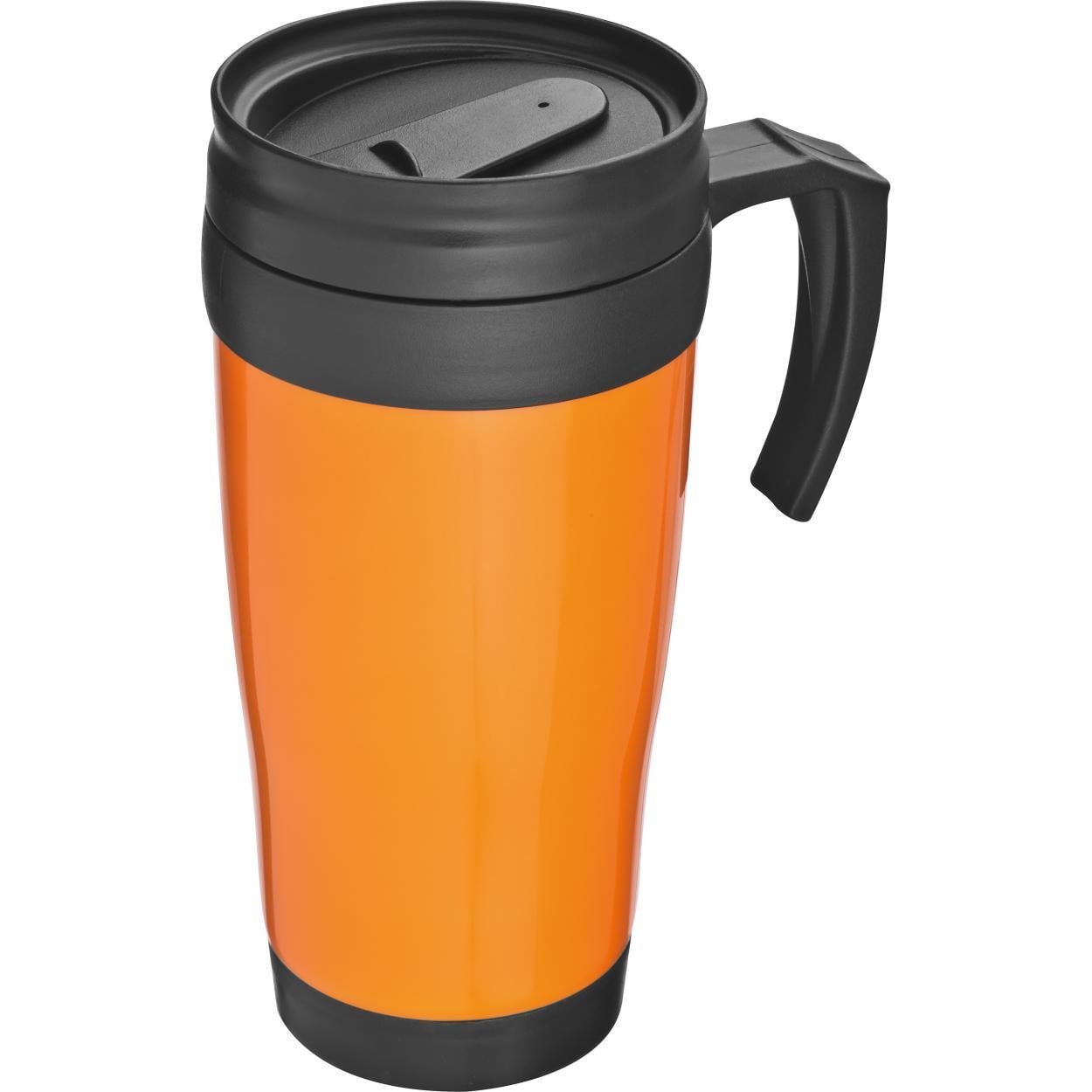 Kunststof drinkbeker met afsluitbare deksel- 0,4L oranje 1 kleur 6807