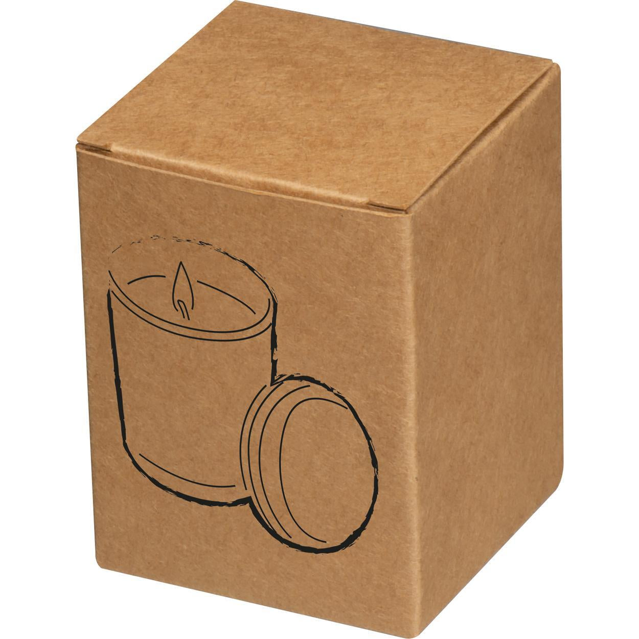 Kaars in glas met bamboedeksel 5691