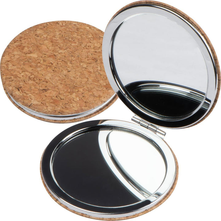 Make-up spiegeltje van kurk bedrukken