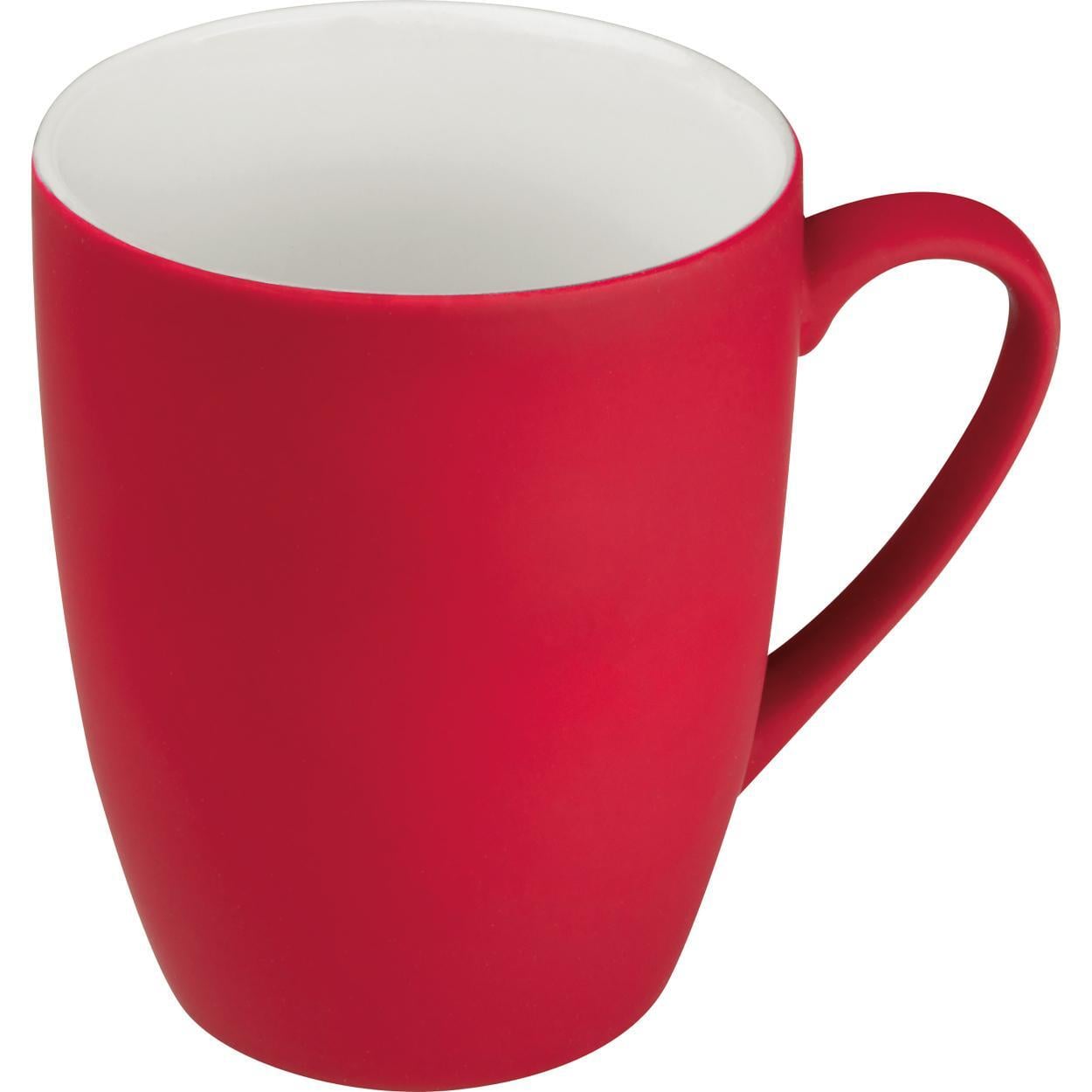 Drinkbeker met rubbercoating rood Graveren 3071