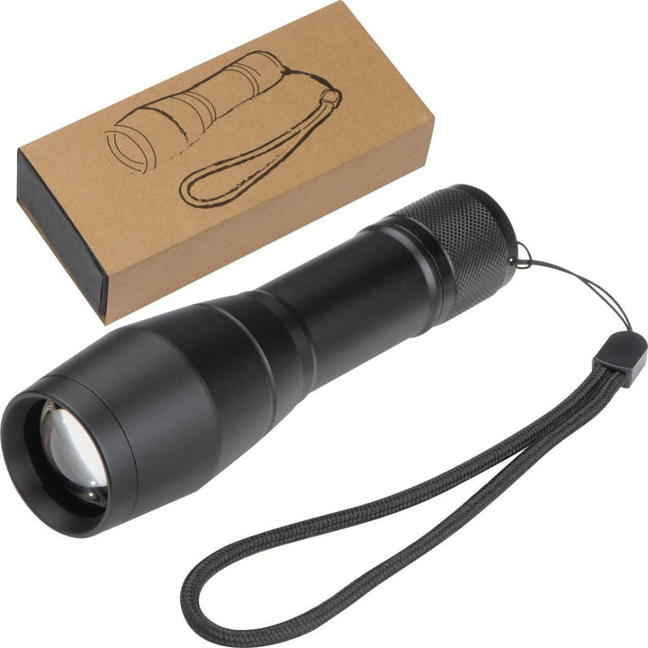 LED zaklamp met 3 verschillende lichtfuncties bedrukken