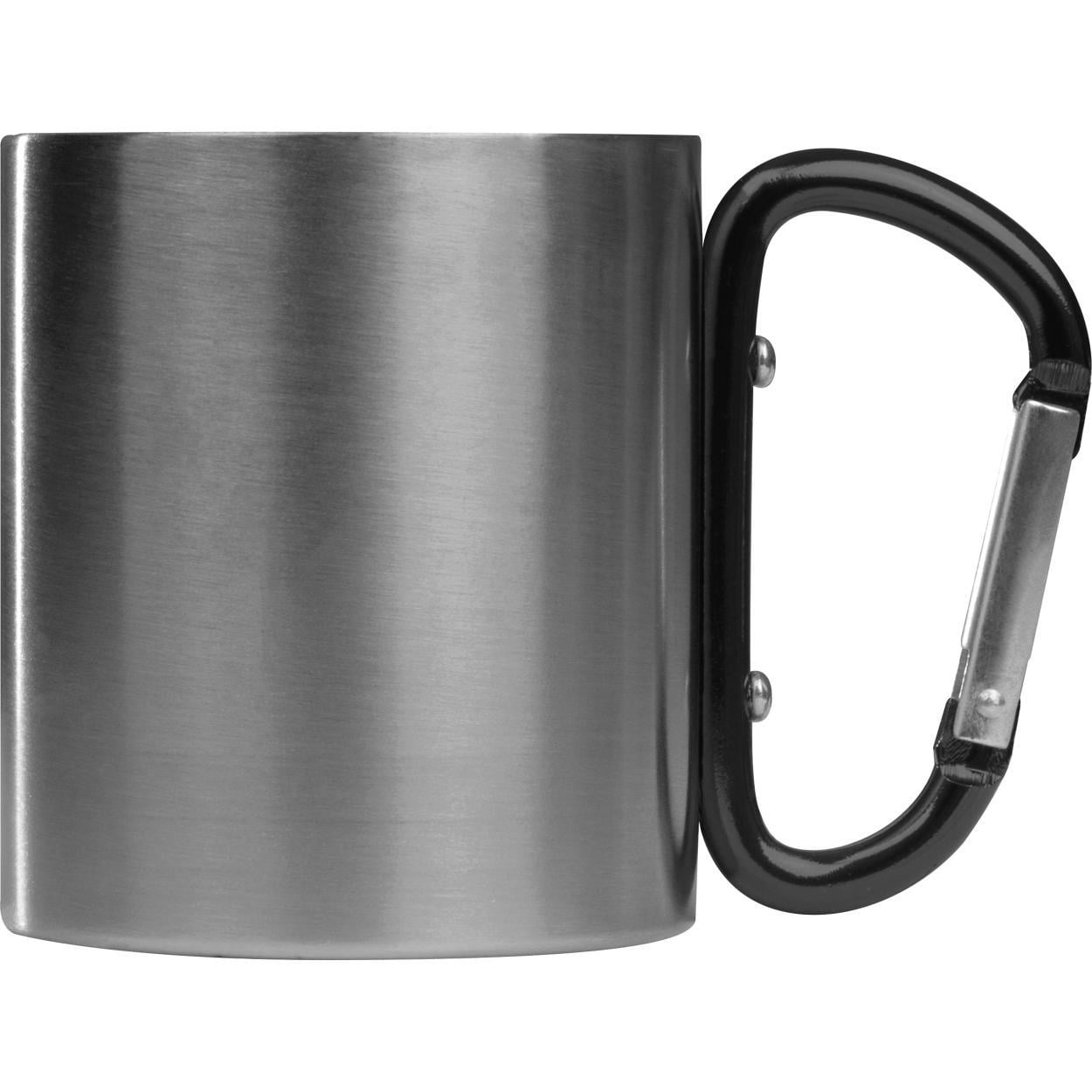 Metalen beker met karabijnhaak rood Graveren 7862