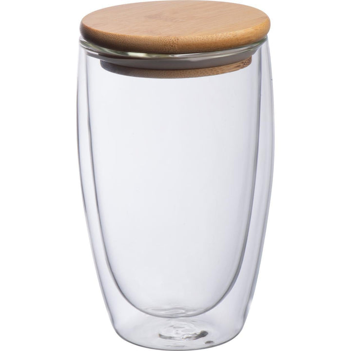 Dubbelwandig glas met inhoud 500 ml bedrukken