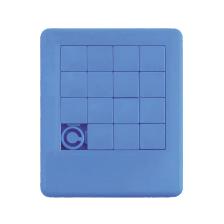 Schuifpuzzel 75x90 mm donkerblauw 2 kleuren 11003