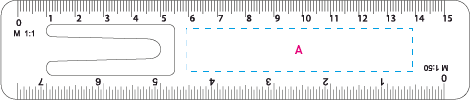 Bladwijzer liniaal 150 mm wit 2 kleuren 1593