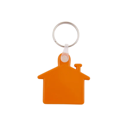Sleutelhanger Huis donkerblauw onbedrukt 11347