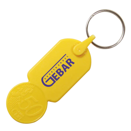 Sleutelhanger winkelwagenmuntje &euro; 0,50 donkerblauw 2 kleuren 11575