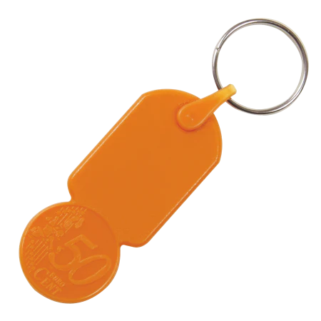 Sleutelhanger winkelwagenmuntje &euro; 0,50 donkerblauw 3 kleuren 11576