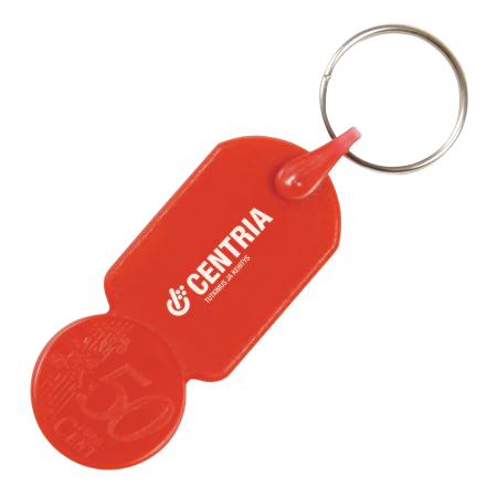 Sleutelhanger winkelwagenmuntje &euro; 0,50 bedrukken
