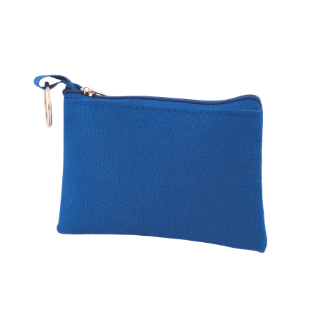 Sleuteltasje met rits polyester 600D donkerblauw onbedrukt 11591
