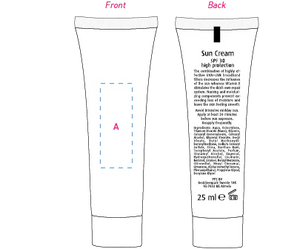 Tube 25 ml zonnebrandcr&egrave;me factor 30 bedrukken