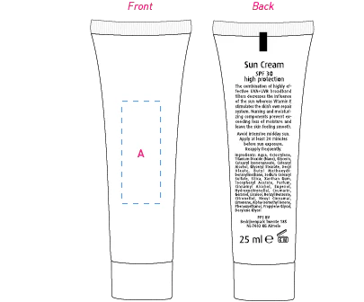 Tube 25 ml zonnebrandcr&egrave;me factor 30 bedrukken