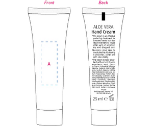 Handcreme tube 25 ml Alo&euml; Vera bedrukken