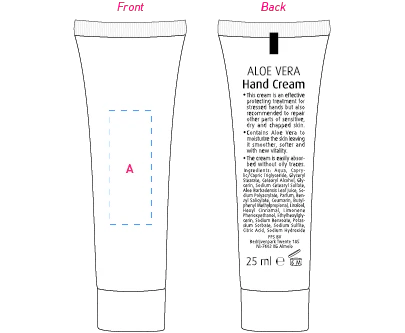 Handcreme tube 25 ml Alo&euml; Vera bedrukken
