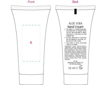 Tube 50 ml handcr&egrave;me Alo&euml; Vera wit 2 kleuren 12698