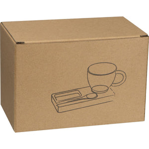 Koffie/ Thee setje met een bamboe serveerplankje en bamboe lepel 6721