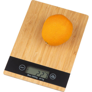 Keukenweegschaal van bamboe met zwart display 6358