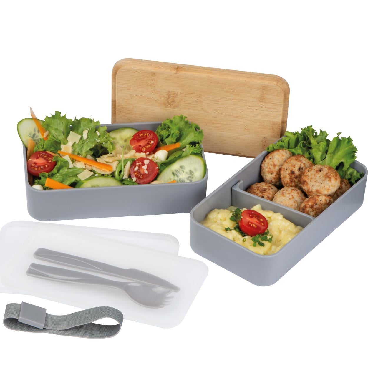 Dubbel-laags lunchbox van PP en bamboe 3252