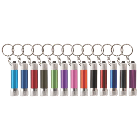 Zaklamp LED sleutelhanger met batterijen inclusief lasergravering bedrukken