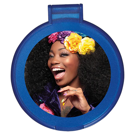 Klapspiegelje rond Ø 6 cm donkerblauw 2 kleuren 6440