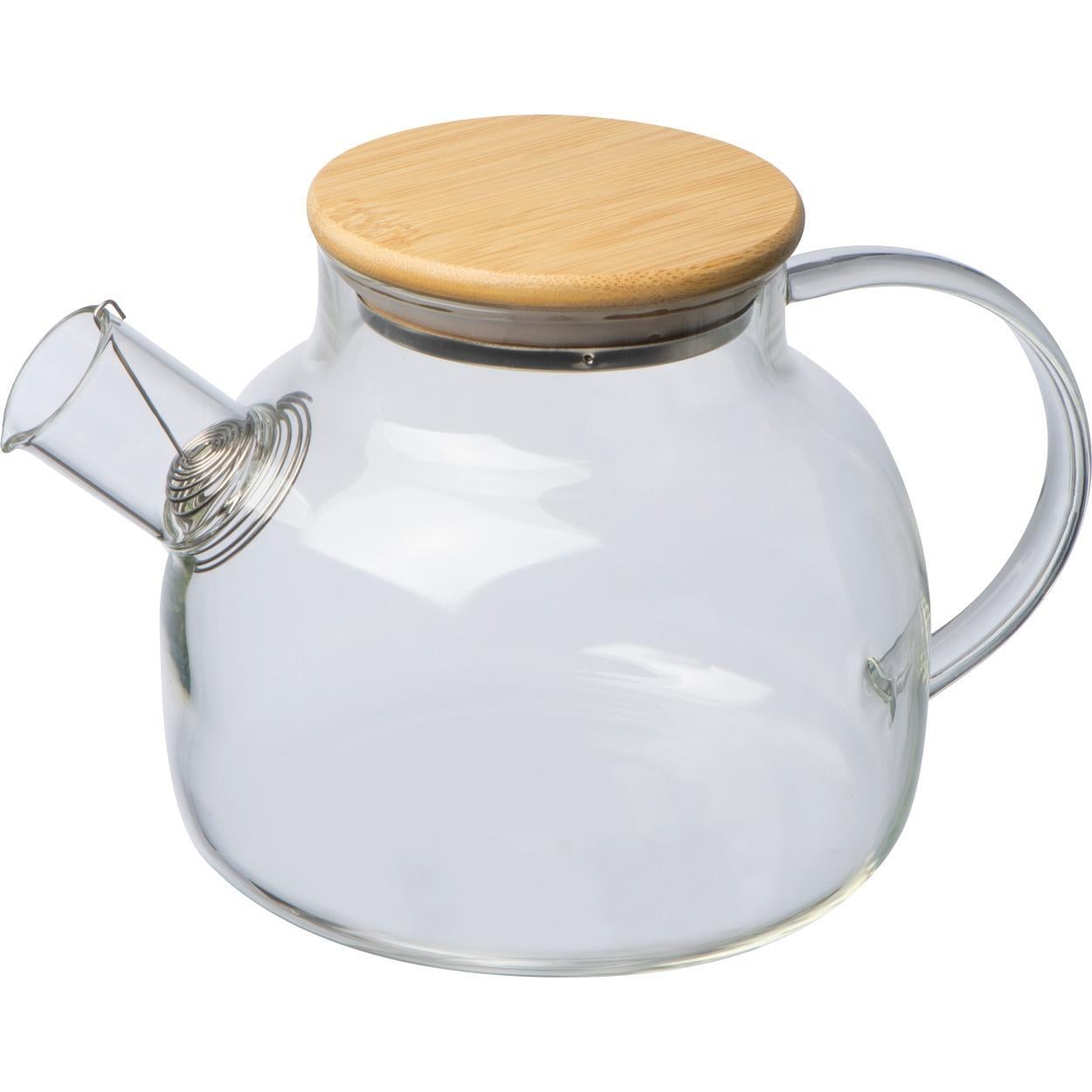 Theekan van glas met bamboe deksel sample