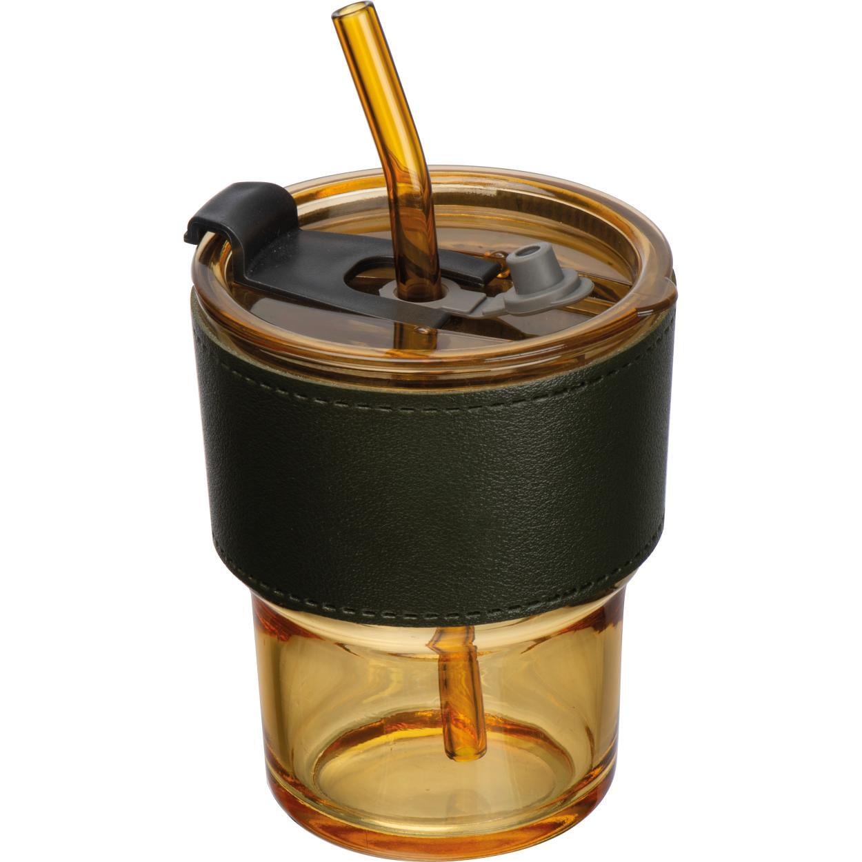 Gekleurd drinkglas met rietje bedrukken