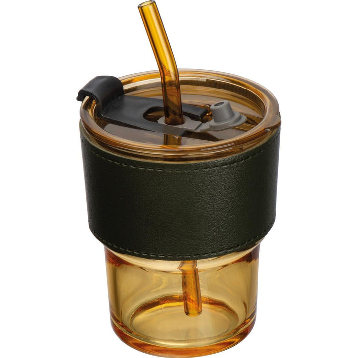 Gekleurd drinkglas met rietje bedrukken