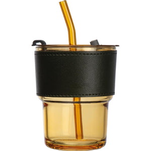 Gekleurd drinkglas met rietje 4274