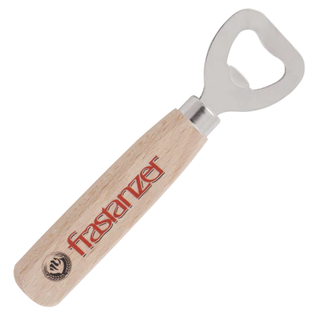 Flesopener houten handvat bedrukken